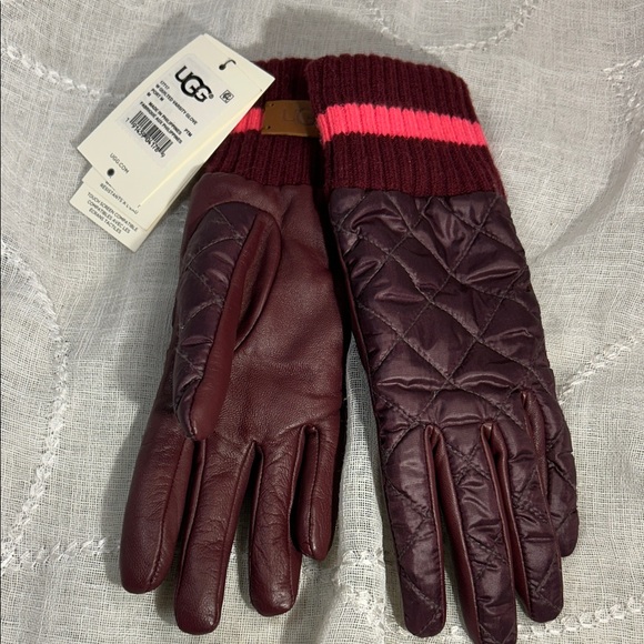 NWT UGG leather wool gloves